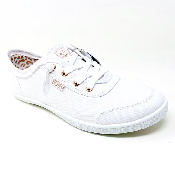 Skechers Bobs B Cute White Womens Memory Foam Casual Walking Shoes - Picture 2 of 5
